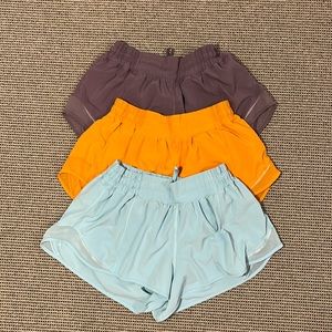 Lululemon Low-rise Hotty Hot lined shorts - 3 pack Size 6
